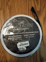 Black Rhino 1-1/2&Prime; x 50&prime; Pool Backwash Hose with Hose Clamp Free Shipping