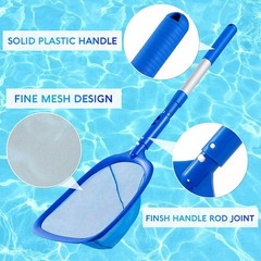 Pool Skimmer Pool Net with 3 Section Pole,Pool Skimmer Net with Fine Mesh7239