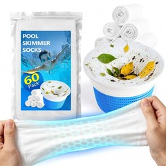 60 Pack Pool Skimmer Socks Ultra Fine Mesh Filter for Clear Water & Debris
