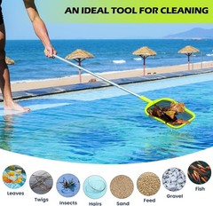 Pool Skimmer – Pool Skimmer net with pole, 5 Section AdjustableTelescopic Alu…