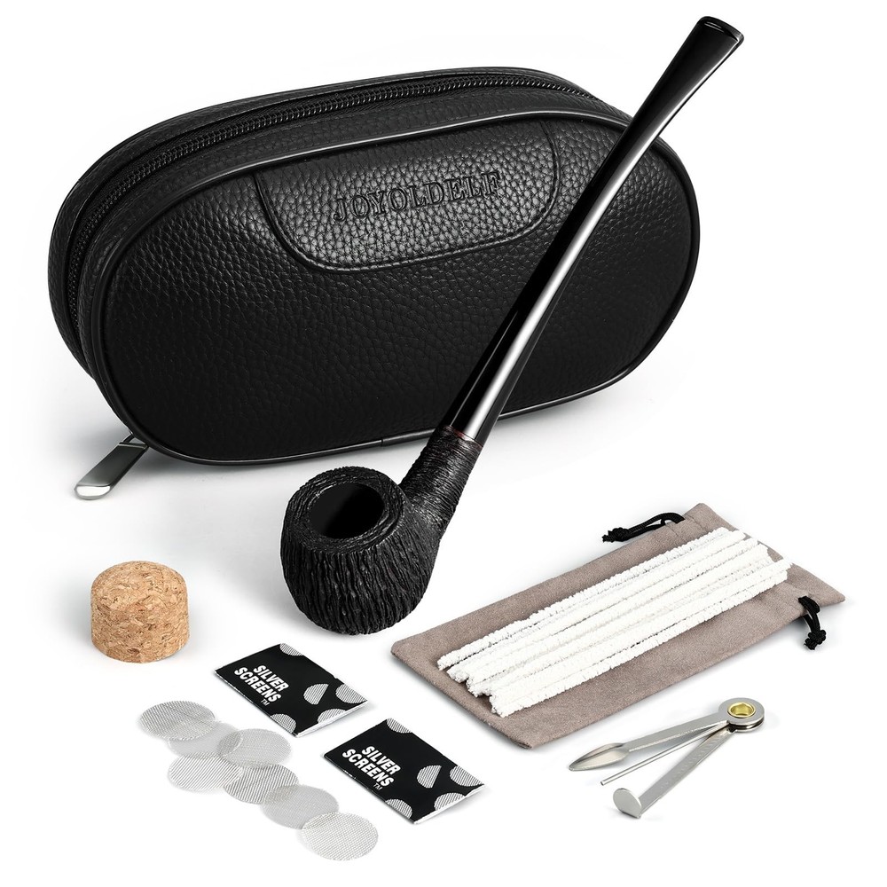 Joyoldelf Smoking Pipe Set, 27 Piece Heather Wood with 26-piece Acc