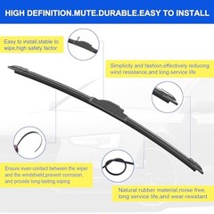 13&Prime;+ 13&Prime; Wiper Blades with 17&Prime; Rear Wiper Blades Set Replacement for 1997