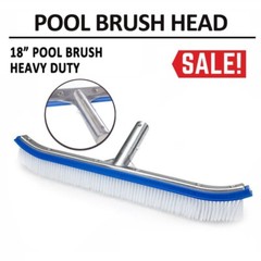 18&Prime; Pool Brush/Stainless Steel Wire and Nylon Bristle Combo Cleaning Attachment