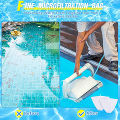 4 Pcs Pool Cleaner Fine Filter Bag Pool Spa Part Replacement Compatible with Aqu