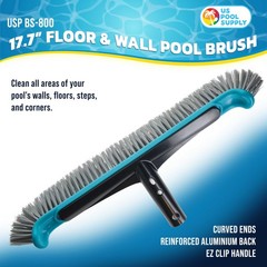 U.S. Pool Supply Brush Head for Inground Pools – 17.7&Prime; Swimming Blue