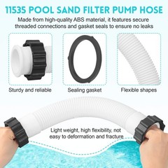 11535 Pool Sand Filter Pump Hose, 1.5 Inch Diameter 16 Inch, White