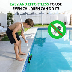 Wide Pool Brush Head, Heavy Duty Pool Scrub Brush with 12-Rows Soft Bristles, In