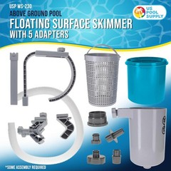 Durable Polypropylene Pool Skimmer with Hose Adapters