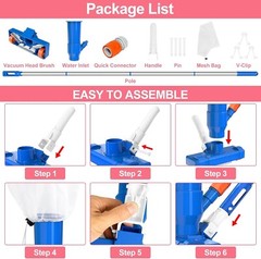 Upgraded 4 Section Poles of 68&Prime; Portable Pool Vacuum Cleaner