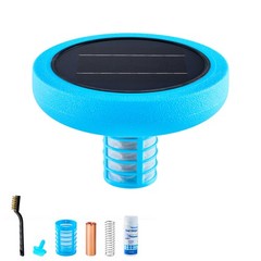 Uimoso Solar Pool Ionizer Round Copper Purifier for Pools Up to 35000 Gal, Blue