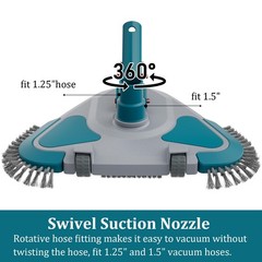 Upgrade Pro Weighted Triangular Pool Rotative Vacuum Head with Brush & EZ Cli…