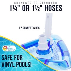 Weighted Transparent Clear Triangular Swimming Pool Vacuum Head, Cleans Debris