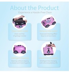 Cordless Robotic Pool Cleaner,Automatic Pool Vacuum Robot up to 2153 sq ft Pink