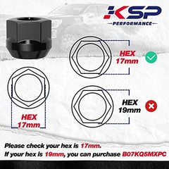 KSP 3/8&Prime;-24 Open Lug Nuts for ATV UTV Studs, 17mm Hex 3/8&Prime;-24-Hex 17mm Black