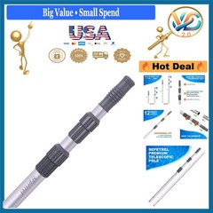 Pool Pole 12 ft Telescoping Aluminum Pool Cleaning Pole for Skimmer Brush Vacuum