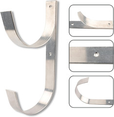 2 Pcs Set Wide Pool Pole Hangers Heavy Duty Silver Aluminium Holder with Screws