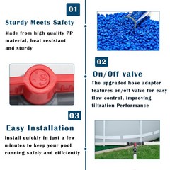Pool Hose Tee with Valve, 1.5&Prime; to Gray