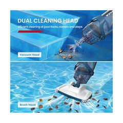 Pro Cordless Pool Vacuum – 18.5 GPM Powerful Suction, 70min Runtime & 13.4&Prime; W…