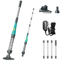 Handheld Pool Vacuum Cordless Rechargeable Pool Cleaner Extension Poles 5.2ft