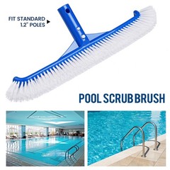 18 Inch Pool Brush Head Curved Ends Pool Broom Scrub Brush for Walls Bathtubs