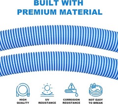 Automatic Pool Vacuum Hose 8 Pack 26 Feet 40 cm Flexible Durable 1.5 Inch Cuffs
