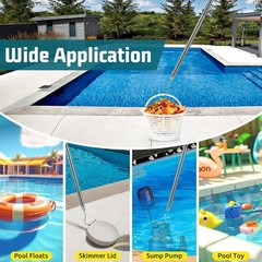 Heavy-Duty Robotic Pool Cleaner Hook & 68-Inch Pole for Effortless Retrieval
