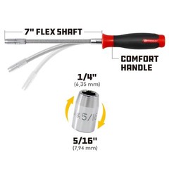 Powerbuilt Flexible Hose Clamp Driver 1/4 Inch and 5/16 Inch, Auto Specialty …