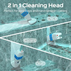 (2025 Upgrade) Cordless Pool Vacuum with 1548GPH Suction, 1Hour Runtime, Tele…