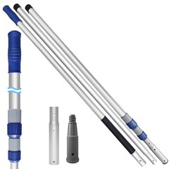 Pool Pole 15FT Telescopic 3Piece Aluminum Extension Cleaning Tool