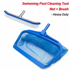 Pool Maintenance Cleaning Kit Skimmer Net Leaf Rake & 18&Prime; Brush Head Cleaner US