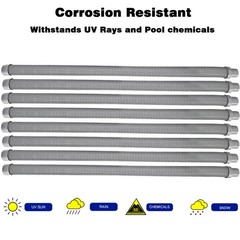 Pool Cleaner Hose Replacement – 1.5 Inch 8-Piece Universal 26 feet, Gray