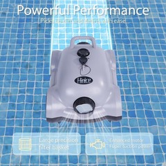 Hinice Cordless Robotic Pool Cleaner Automatic Vacuum 150 Min 2200 Sq.Ft. Gray