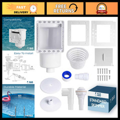Above Ground Pool Skimmer Complete Kit – Fits Standard Walls, 6&Prime; Opening Width
