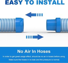 Automatic Pool Vacuum Hose 8 Pack 26 Feet 40 cm Flexible Durable 1.5 Inch Cuffs