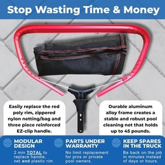 Superior Quality Pool Cleaning Set: ProTuff 490 20in Leaf Rake & Silt Skimmer
