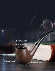 Joyoldelf Tobacco Pipe Set, Short Handle Curved Smoking with brown
