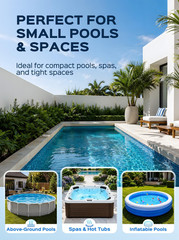 Grelawner Cordless Handheld Pool Vacuum for Above Ground Pool, White