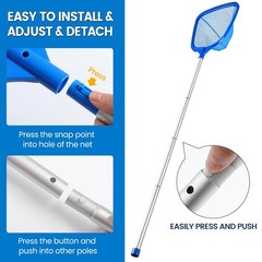 Tavaleu Pool Skimmer Net, Deep Pool Leaf Net with Reinforced Frame, Large Cap…