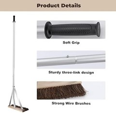 Leaf Roof Brush with Gloves, Roof Rake Remove Leaves, Adjustable 5-21ft 21FT