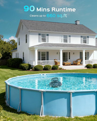(2026 Upgrade) Cordless Pool Vacuum for above Ground Pool, Automatic Pool Cleane