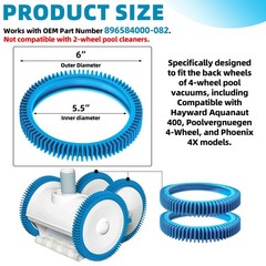 AR-PRO 4-Pack Back Tires Replacement for Pool Cleaner – 4 PACK-Rear