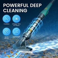 Cordless Handheld Pool Cleaner Rechargeable Pool Vacuum Adjustable Spa Hot Tub