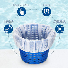 200 Pcs Pool Skimmer Socks Fine Mesh Strainer Screen Liners White