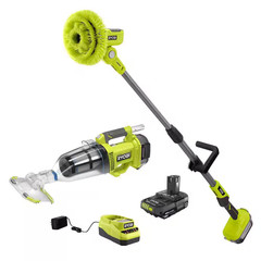 ONE+ 18V Cordless Telescoping Power Scrubber and ONE+ 18V Handheld Cordless Pool