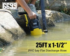 6699 Discharge Hose 1-1/2-Inch by 25-foot Sump Pump 1-1/2inch x 25FT, Black