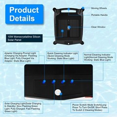 Surfer Robotic Solar Pool Skimmer w/ APP Support, Dual Charging Modes