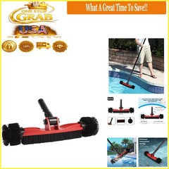 16-Inch Pool Brush Head Heavy Duty for Walls Floors Steps Corners with Alumin…