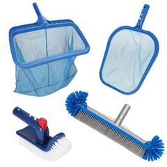 Pool Cleaning Kit Professional Heavy Duty Leaf Skimmer Net, Deep Bag Rake & W…