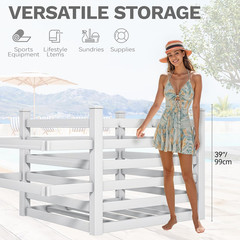 Pool Storage Organizer with 6 Adjustable Hooks, Large Pool Float Holder & Noodle