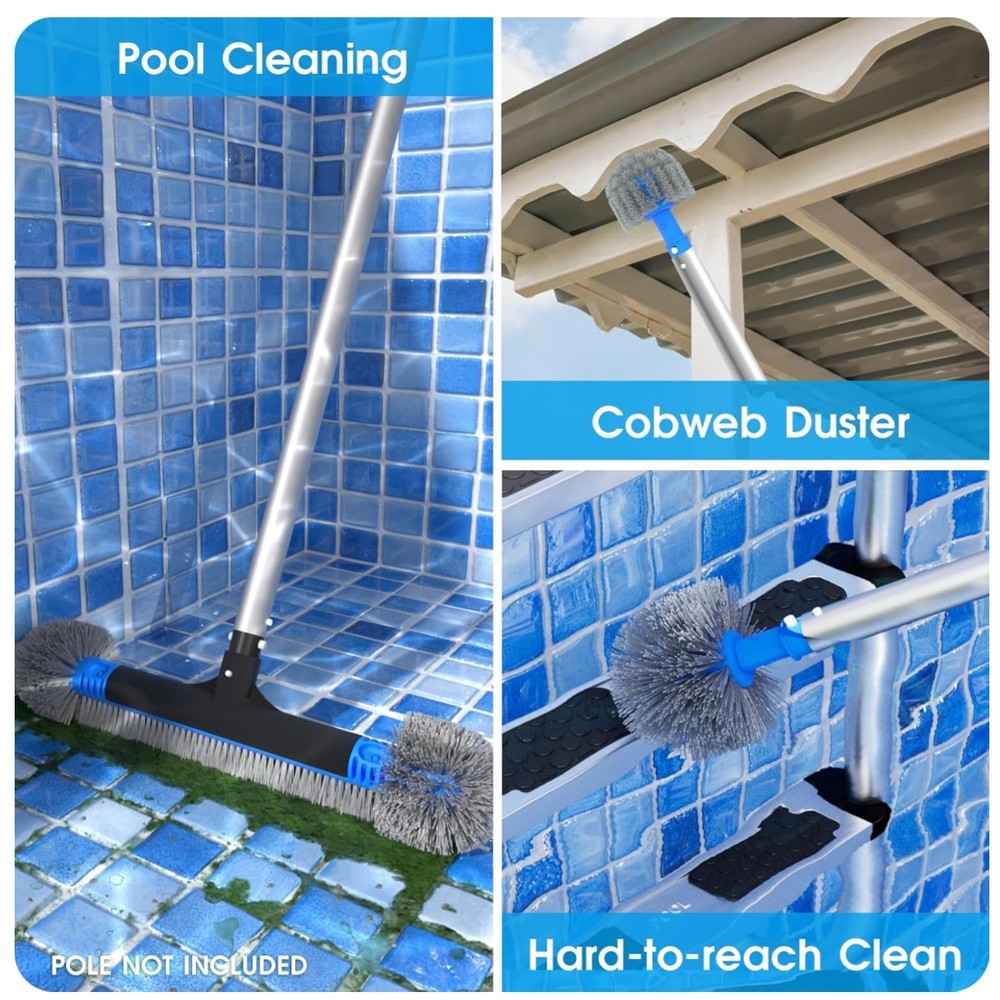 20&Prime; 2 in 1 Pool Brush Head Cobweb Duster Set